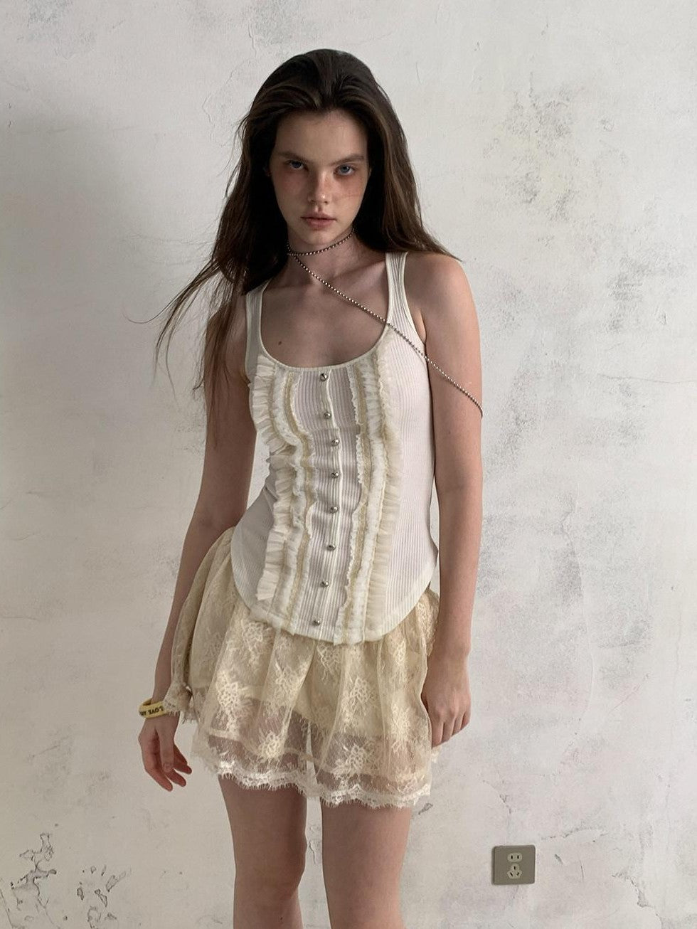 UNIVERSE Ballet Sheer Jacquard Lace Victorian Women's Polyester Skorts