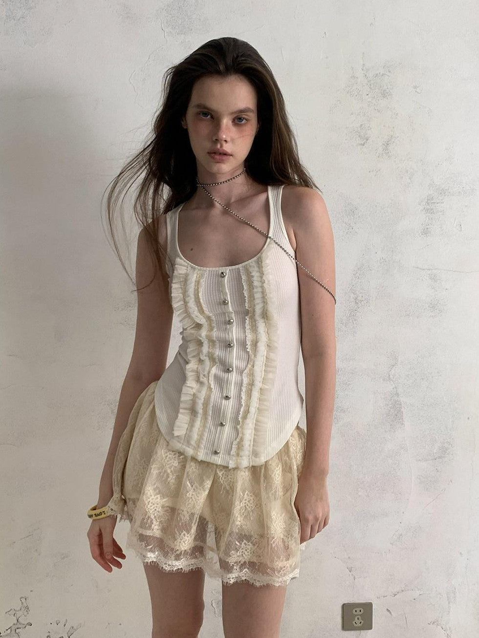 UNIVERSE Ballet Sheer Jacquard Lace Victorian Women's Polyester Skorts