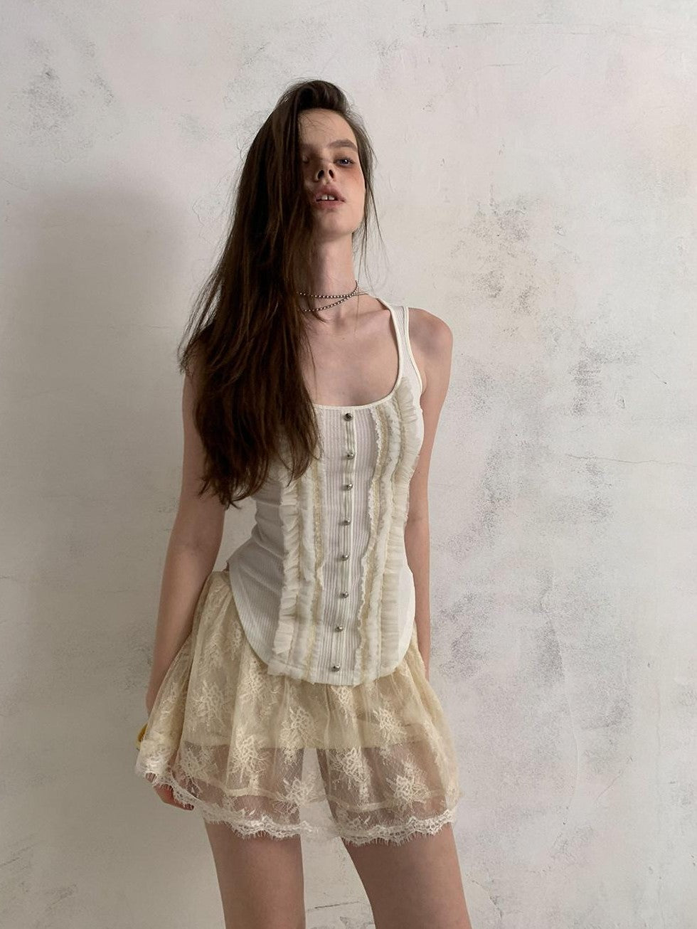 UNIVERSE Ballet Sheer Jacquard Lace Victorian Women's Polyester Skorts