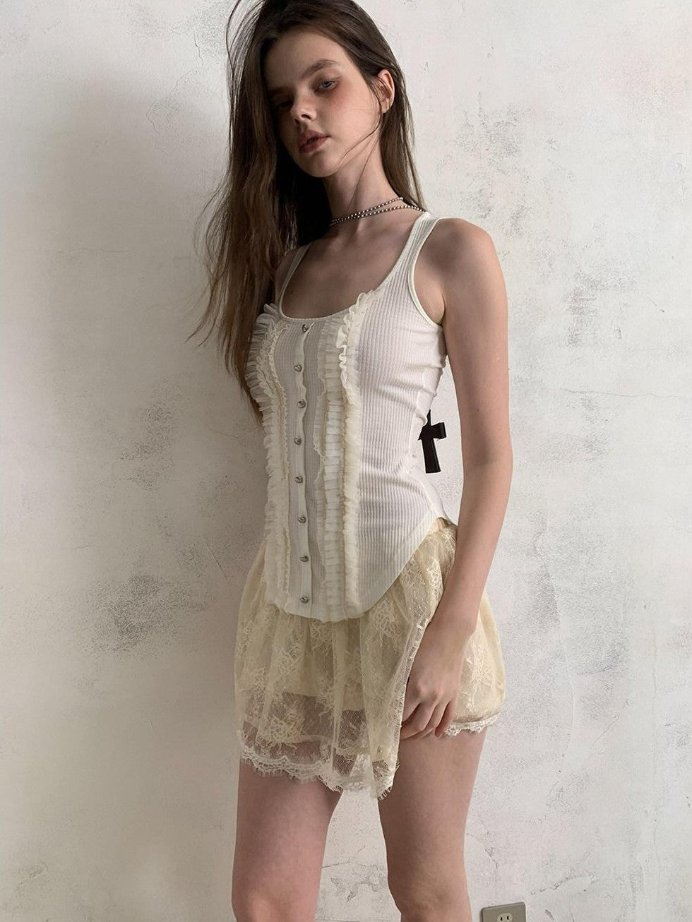 UNIVERSE Ballet Sheer Jacquard Lace Victorian Women's Polyester Skorts