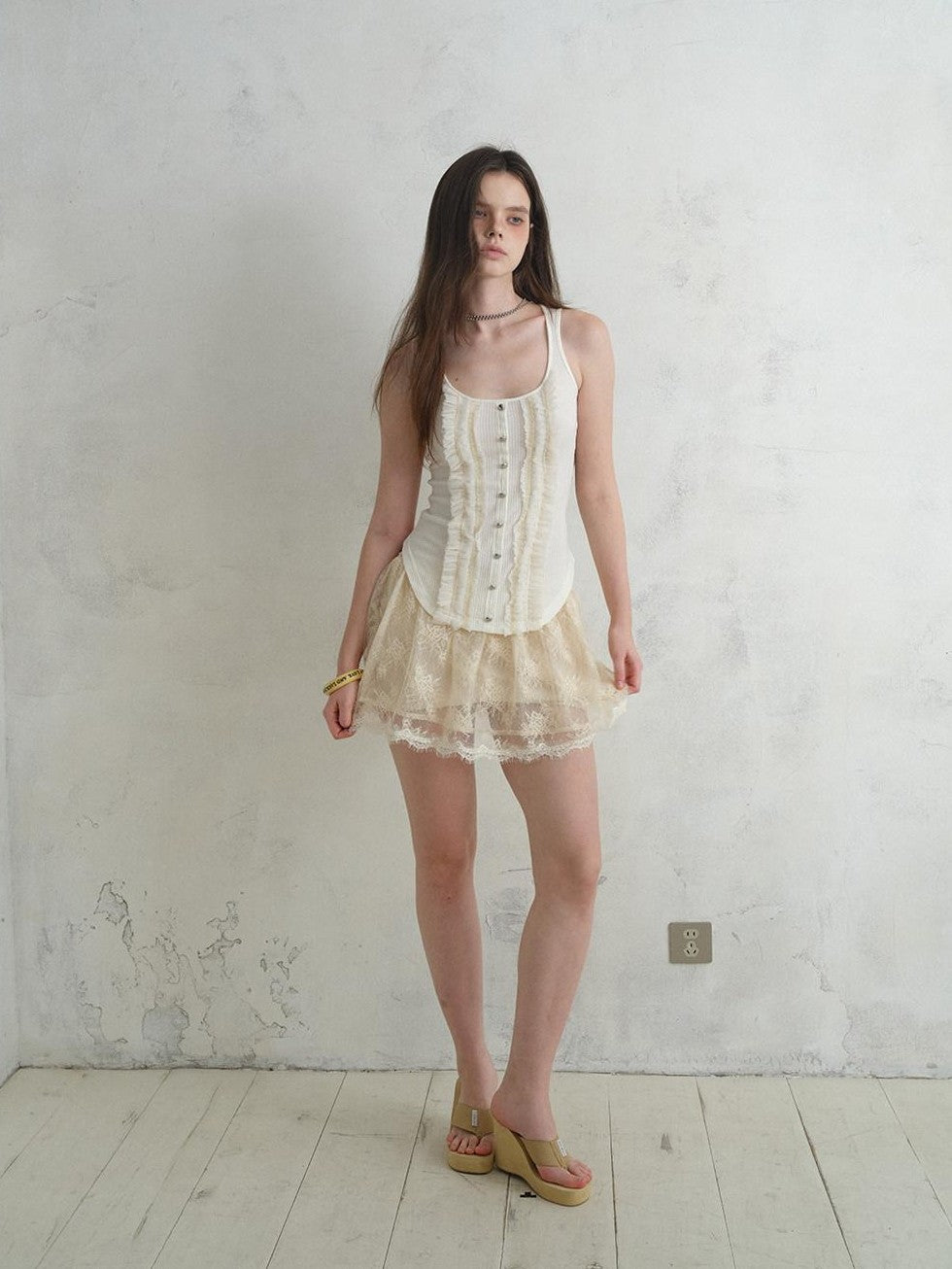 UNIVERSE Ballet Sheer Jacquard Lace Victorian Women's Polyester Skorts