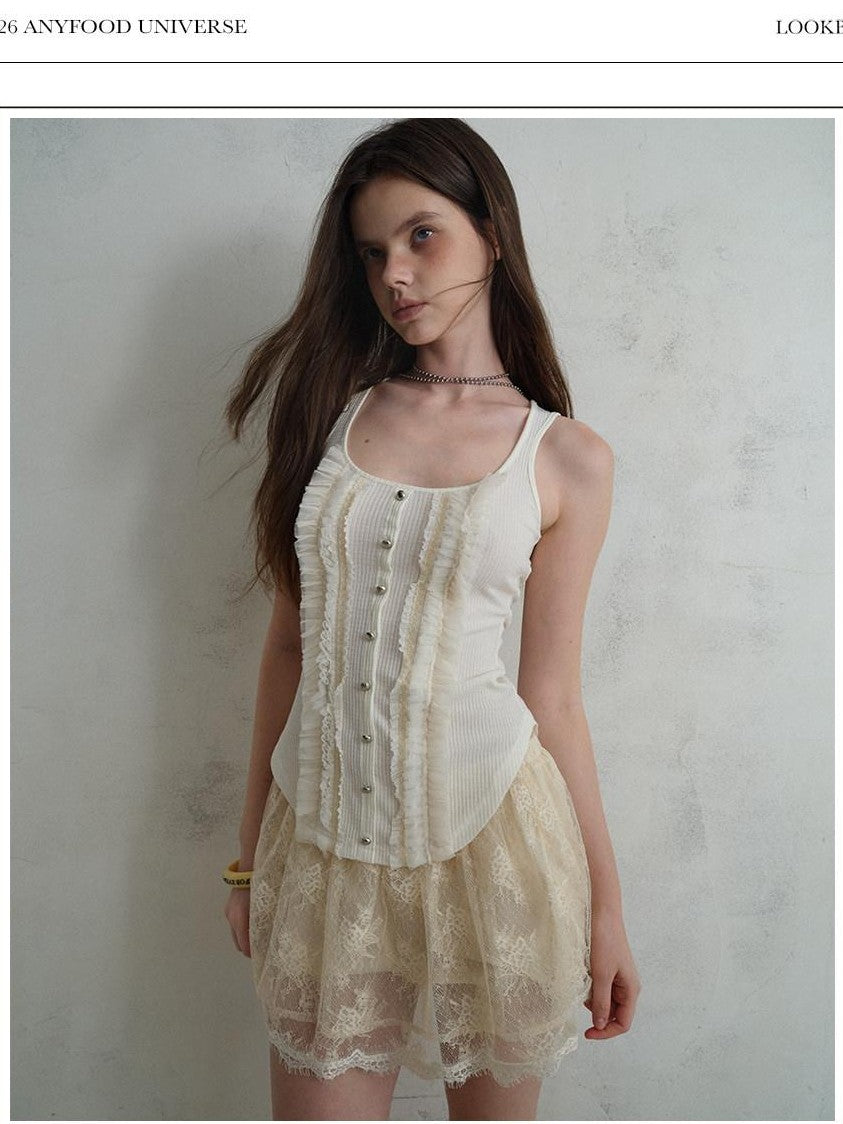 UNIVERSE Ballet Sheer Jacquard Lace Victorian Women's Polyester Skorts