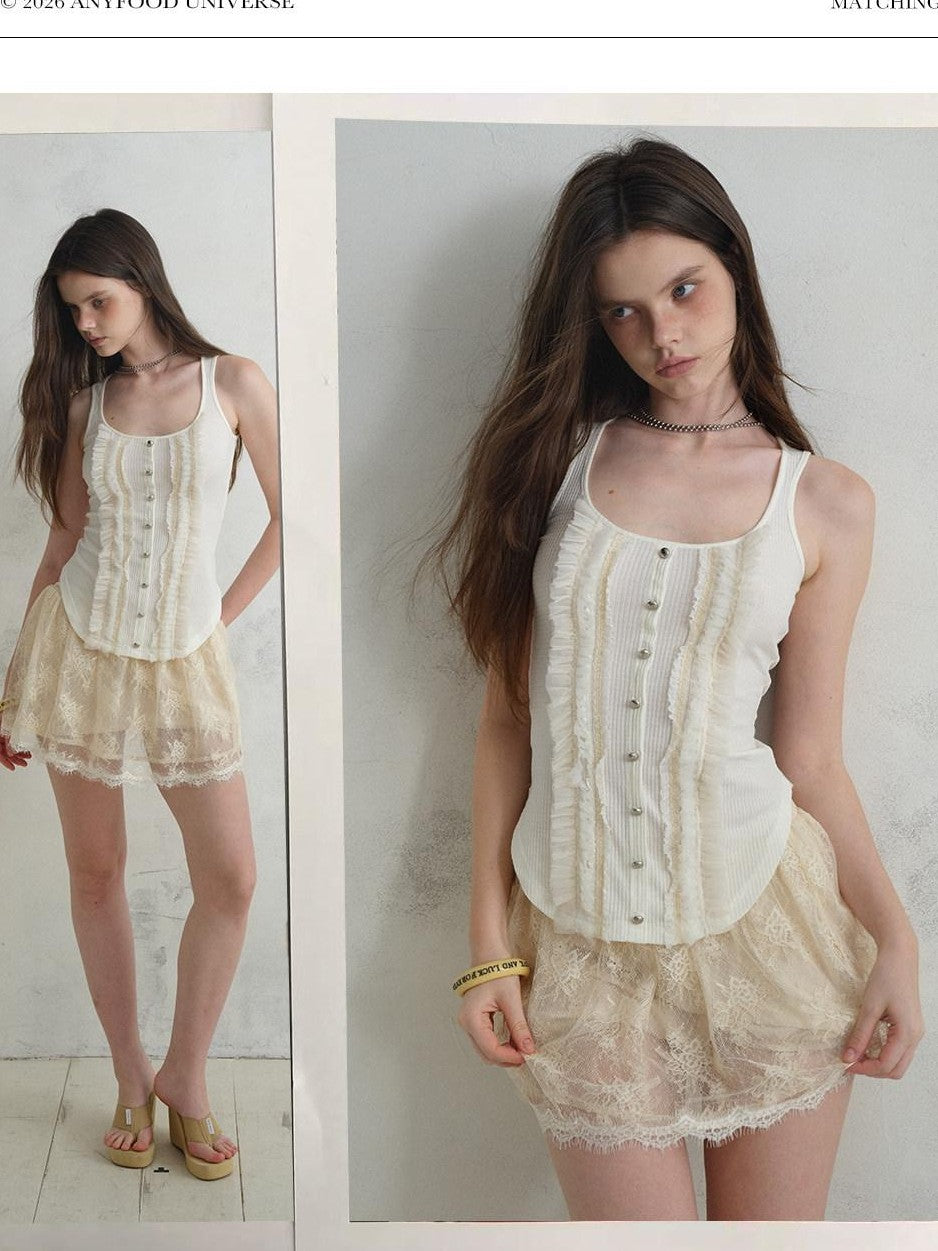 UNIVERSE Ballet Sheer Jacquard Lace Victorian Women's Polyester Skorts