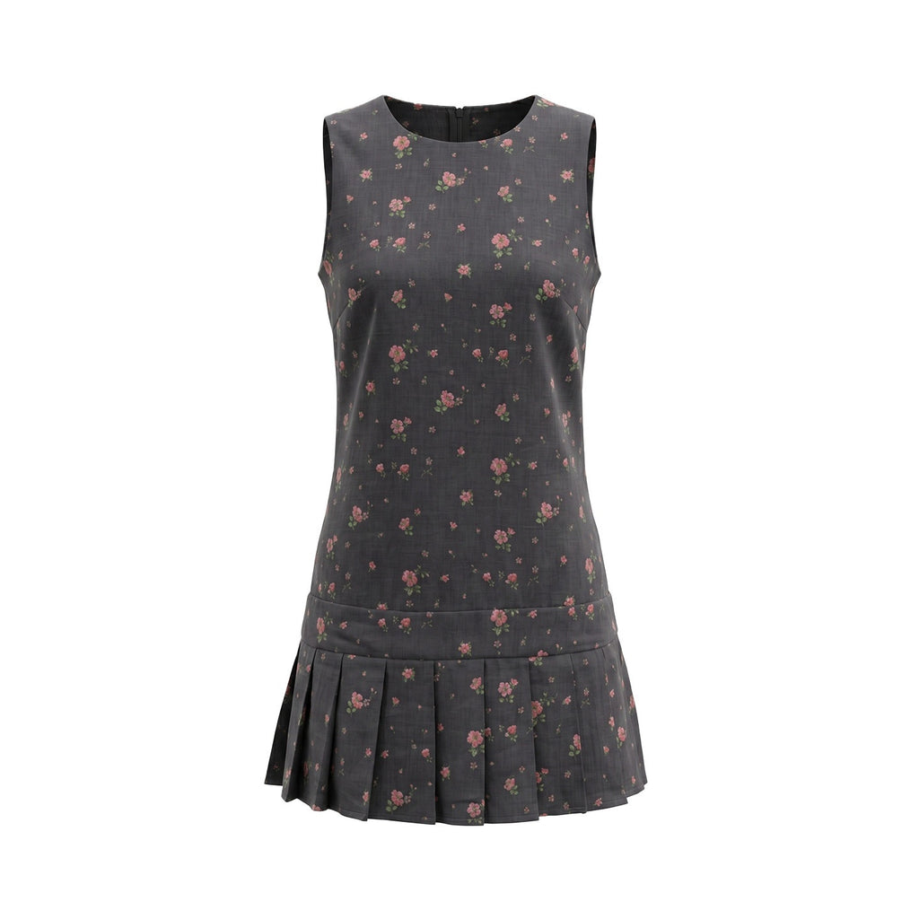 UNIVERSE_Eden_Rose_Pleated_Floral_Round_Neck_Sleeveless_Women's_Ramie_Casual_Mini_Dresses_1052315883147_MISSTT