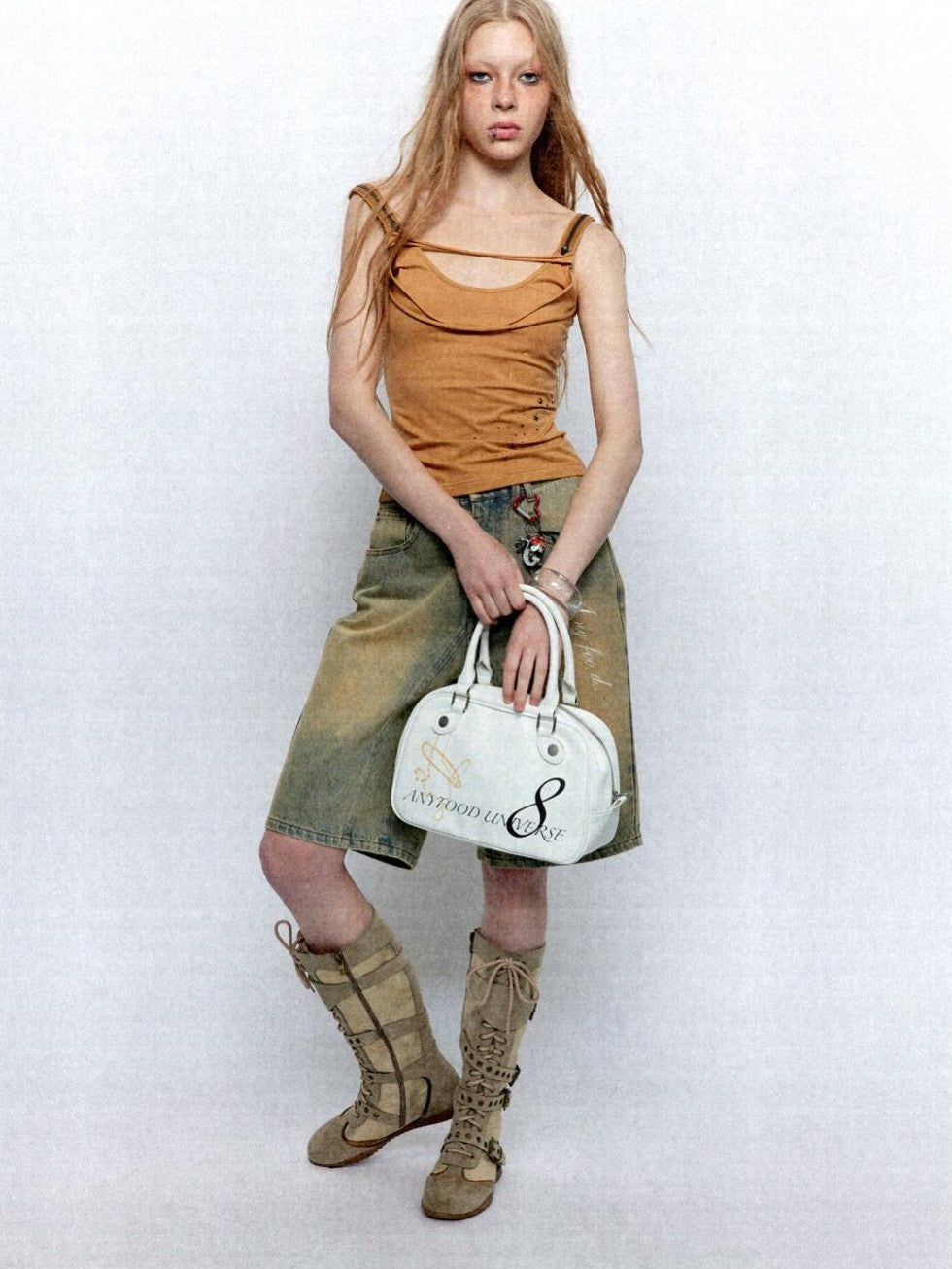 UNIVERSE Embroidered Number 8 Retro Top Handle Women's Pu Leather Handbags
