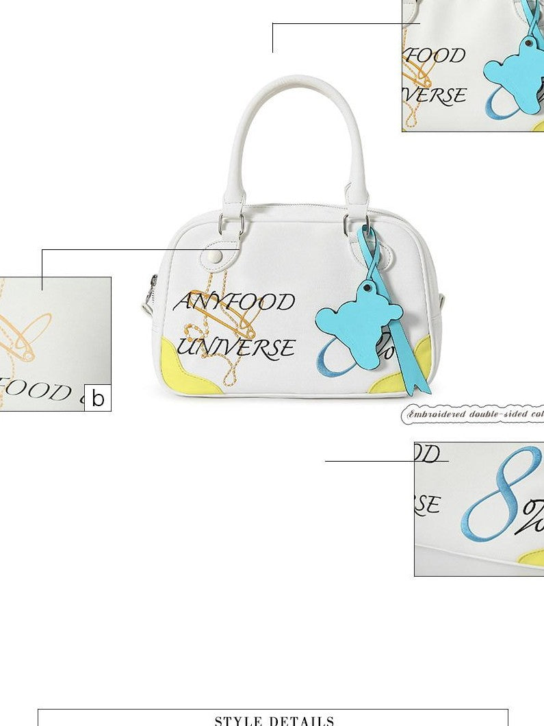 UNIVERSE Embroidered Number 8 Retro Top Handle Women's Pu Leather Handbags