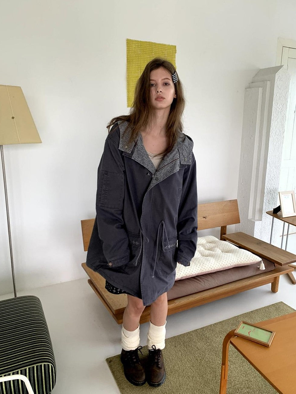 UNIVERSE Floral Embroidered Cotton Casual Women's Trench Coats