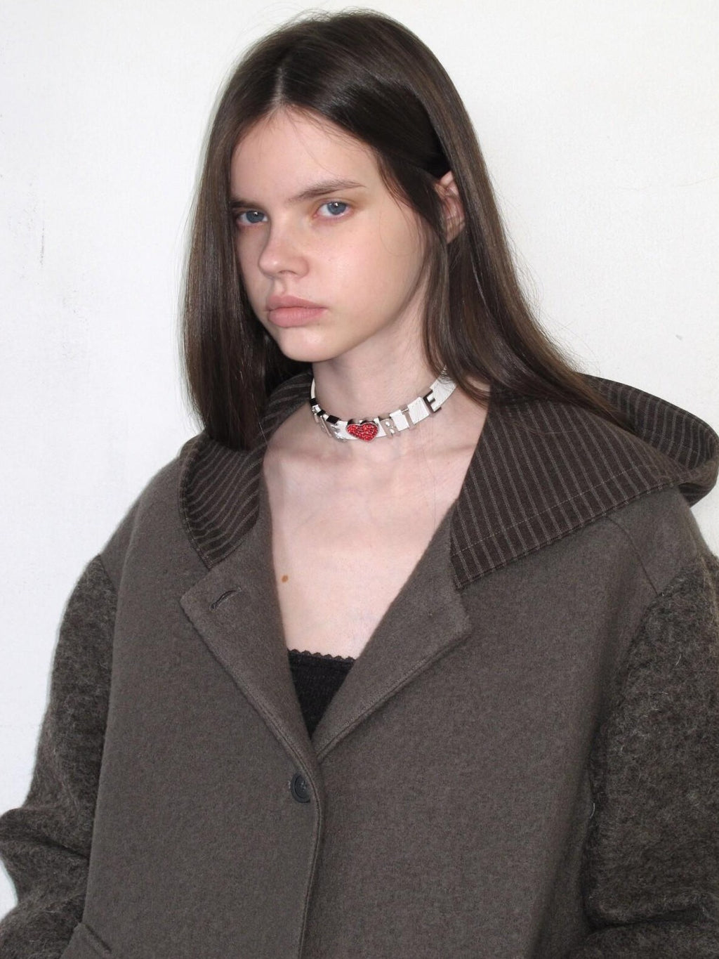 UNIVERSE Hooded Vintage London Inspired Patchwork Textured Wool Women's Long Coats