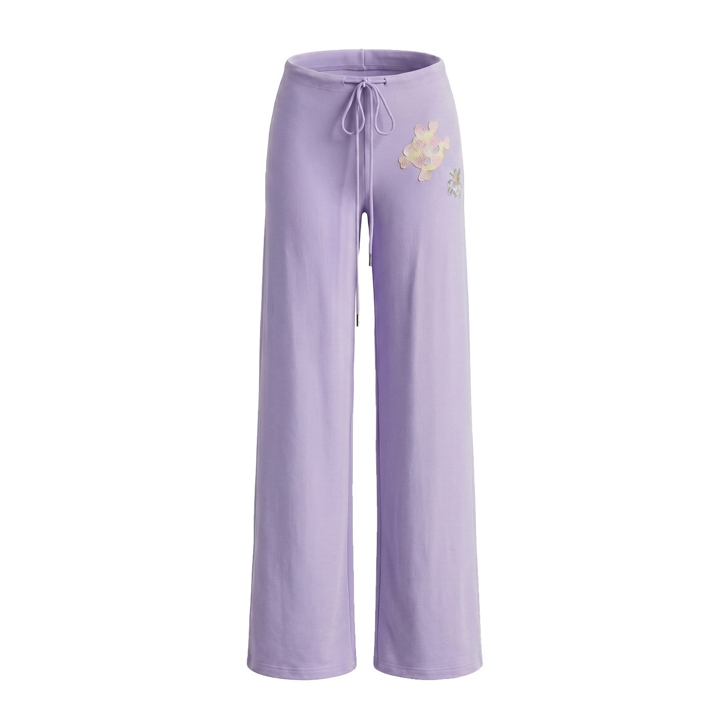 UNIVERSE_Island_Cartoon_Embroidered_Knit_Loose_Straight_Women's_Cotton_Drawstring_Pants_1053082506901_MISSTT