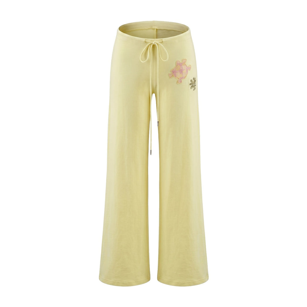 UNIVERSE_Island_Cartoon_Embroidered_Knit_Loose_Straight_Women's_Cotton_Drawstring_Pants_1053082506901_MISSTT