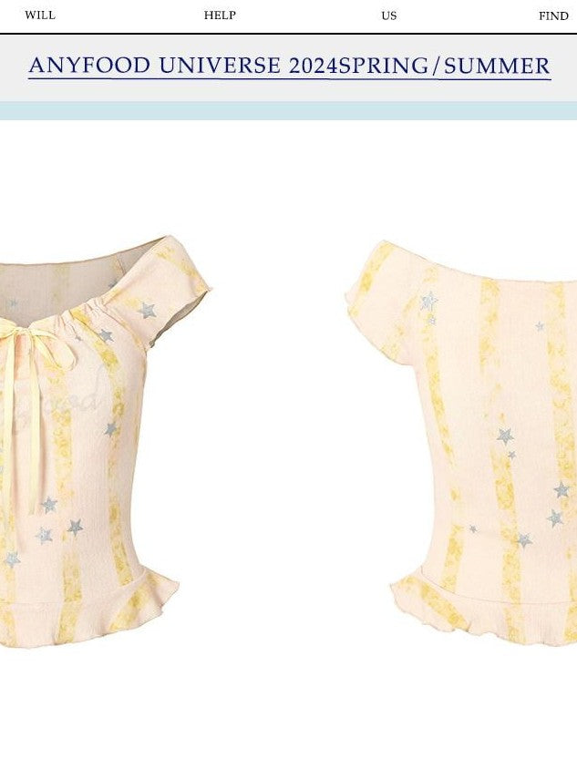 UNIVERSE Light Pink Silver Foil Star Print Tie Bow Women's Polyester Camisoles
