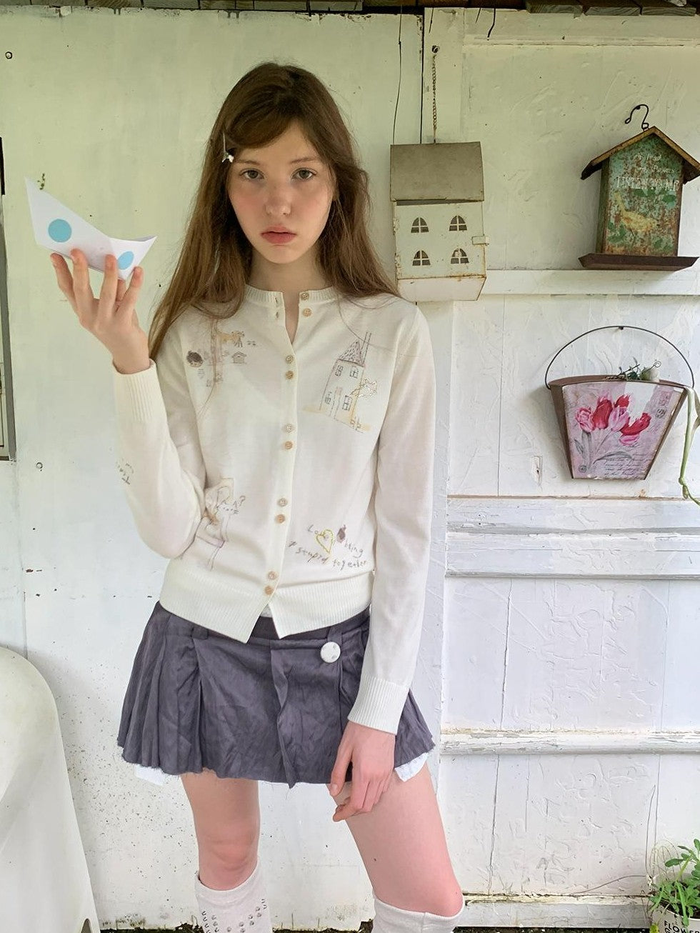 UNIVERSE Metallic Ruched Floral Spliced Double Waistband A Line Women's Cotton Mini Skirts
