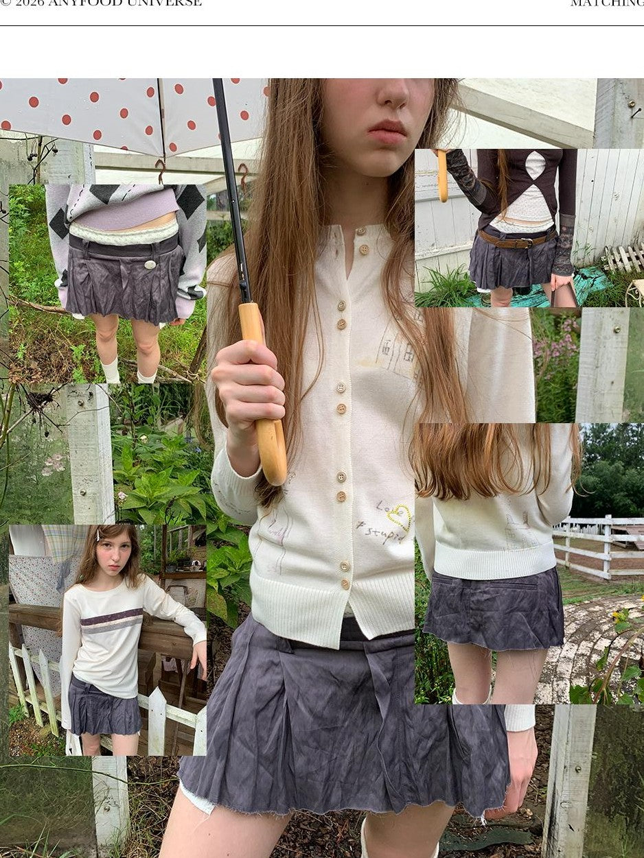 UNIVERSE Metallic Ruched Floral Spliced Double Waistband A Line Women's Cotton Mini Skirts