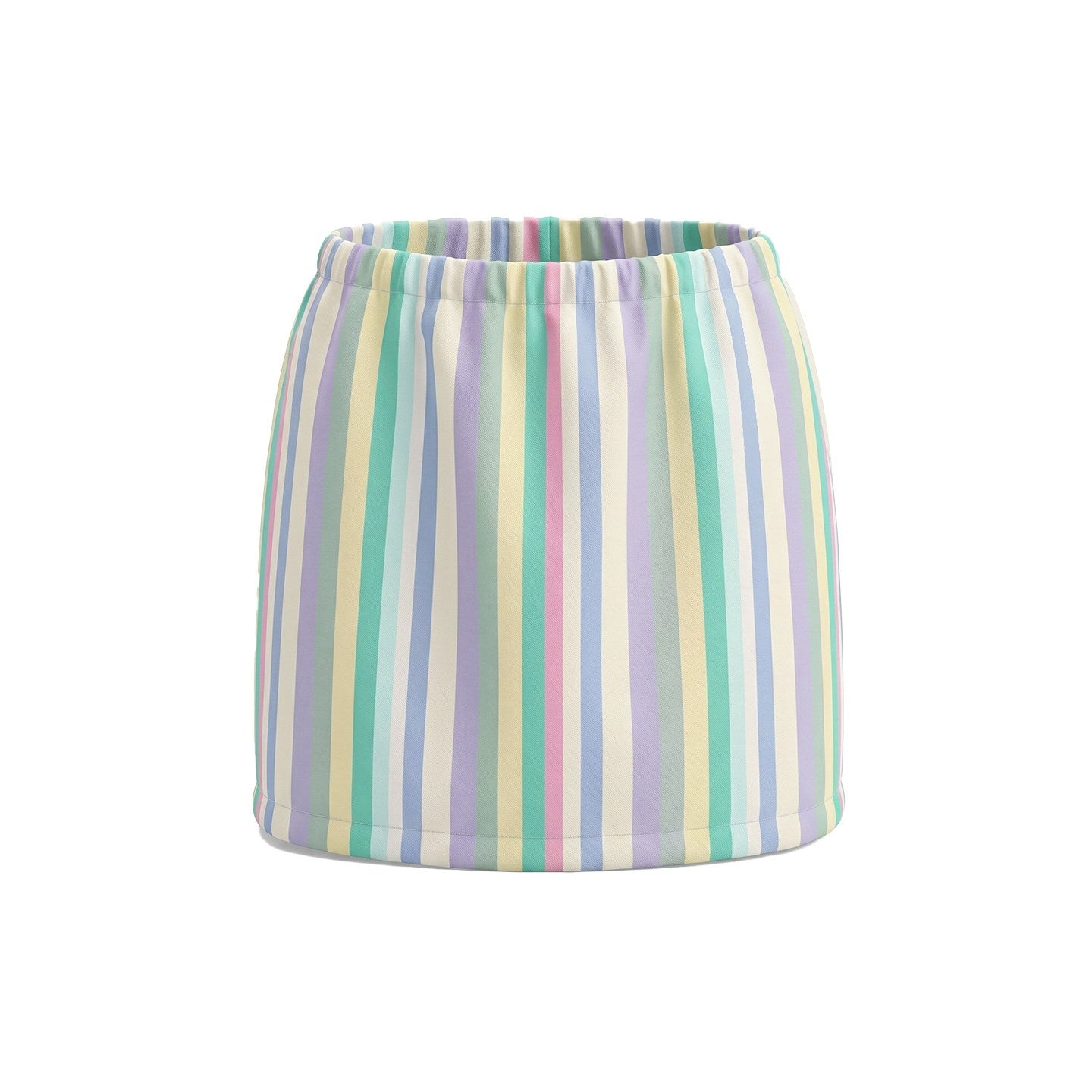 UNIVERSE_Pastel_Colorful_Striped_Pleated_Elastic_Waist_Slim_Women's_Cotton_Mini_Skirts_1052308431897_MISSTT