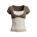 UNIVERSE_Patchwork_Pink_Lip_Print_One_Button_U_Neck_Women's_Modal_Short_Sleeve_T-shirts_1052333843444_MISSTT