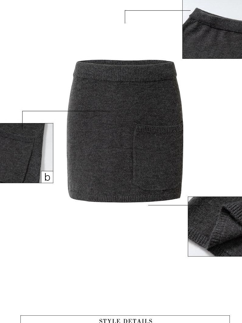 UNIVERSE Pleated Knit Slim Low Waist A Line Vintage Women's Cotton Blend Mini Skirts