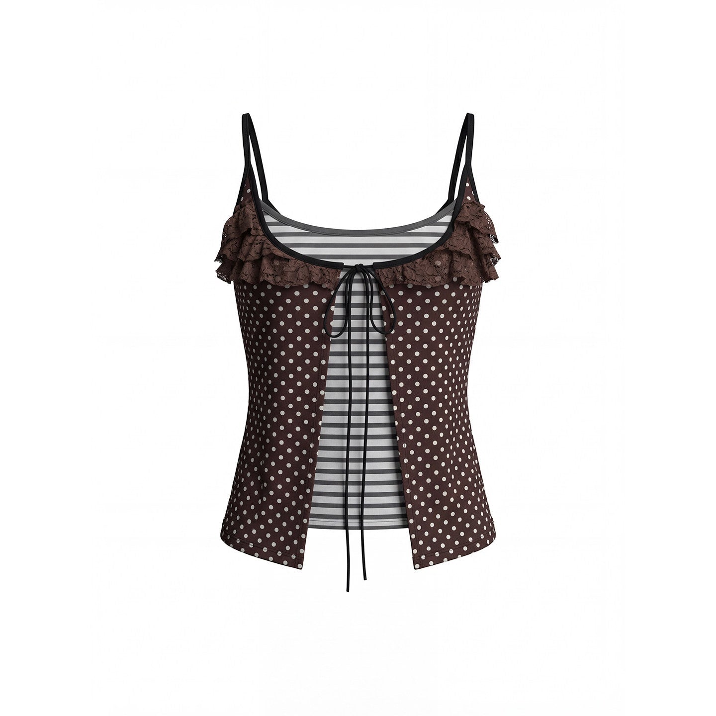 UNIVERSE_Polka_Dot_Striped_Lace_Tie_Layered_Slim_Cropped_Women's_Cotton_Blend_Camisoles_1037040963055_MISSTT