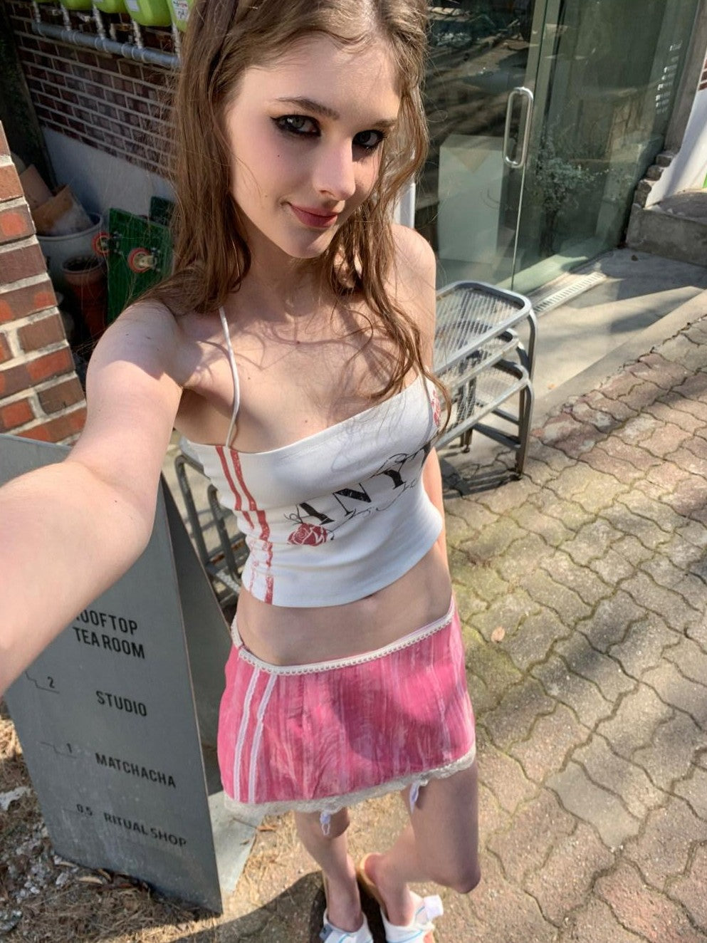 UNIVERSE Rose Retro Floral Print Cropped Sexy Women's Cotton Blend Halter Tops