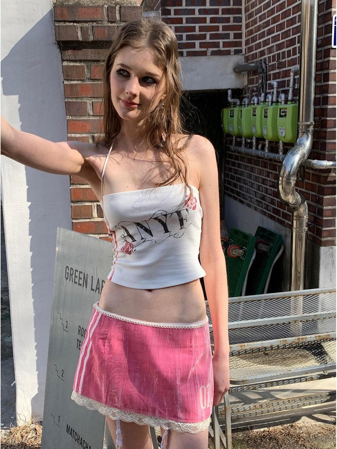UNIVERSE Rose Retro Floral Print Cropped Sexy Women's Cotton Blend Halter Tops