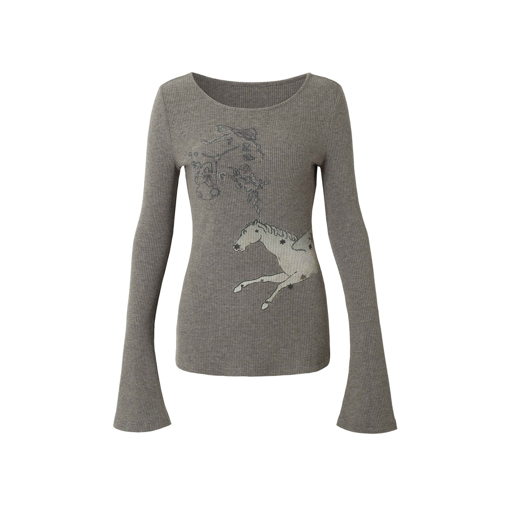 UNIVERSE_Soft_Gray_Angel_Pony_Print_Crewneck_Slim_Women's_Cotton_Long_Sleeve_T-shirts_840090919096_MISSTT