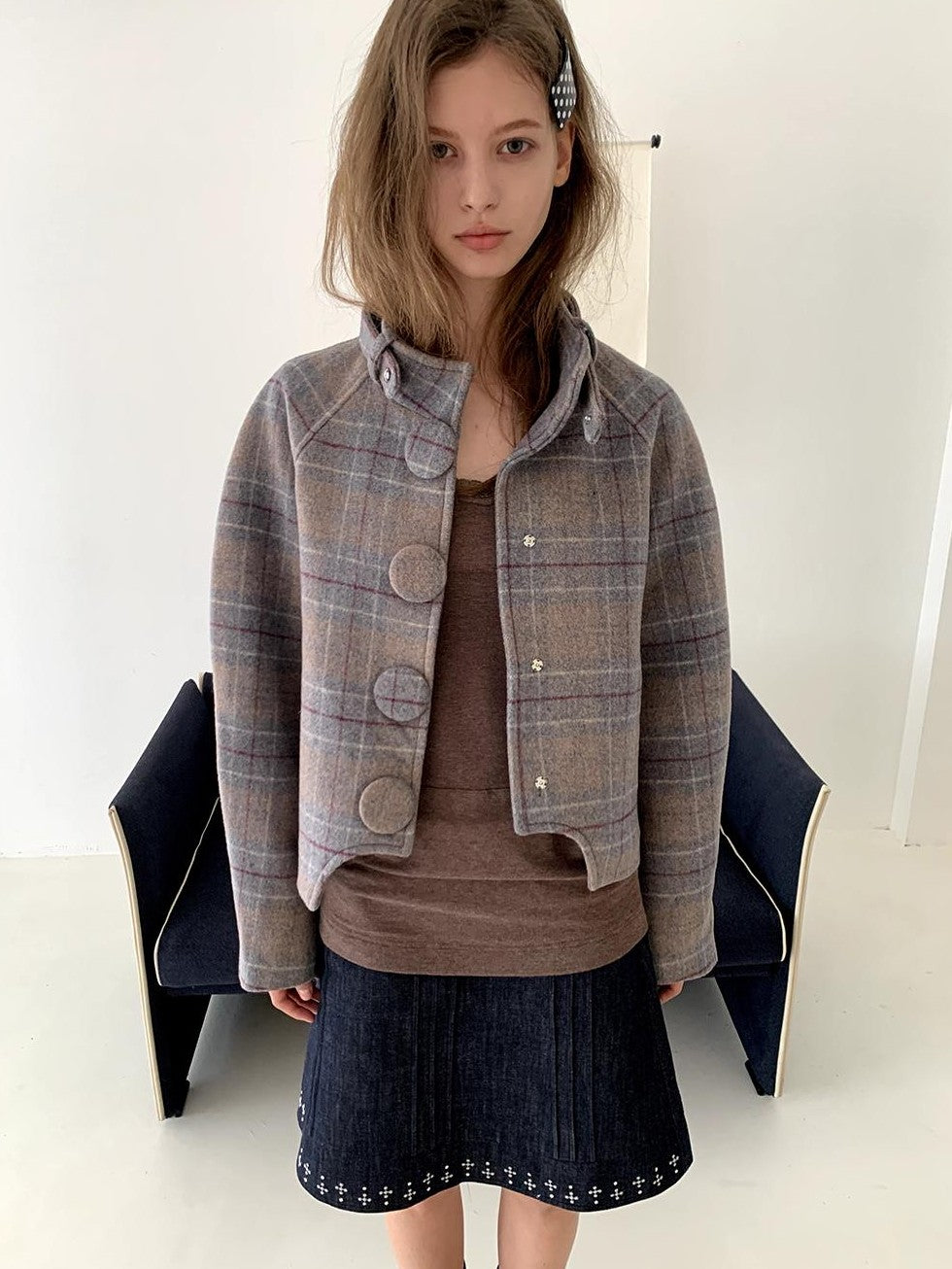 UNIVERSE Starburst Embroidered Vintage A Line Denim Women's Midi Skirts