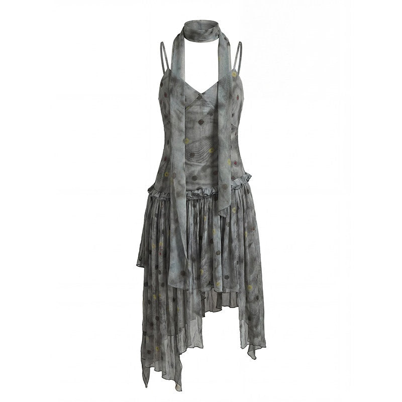 UNIVERSE_Vintage_Ballet_Gray_Blue_Polka_Asymmetrical_Hem_Women's_Rayon_Slip_Midi_Dresses_1037751570811_MISSTT