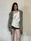 UNIVERSE Vintage College Chunky Toggle Button Knit Women's Acrylic Mid Length Cardigans