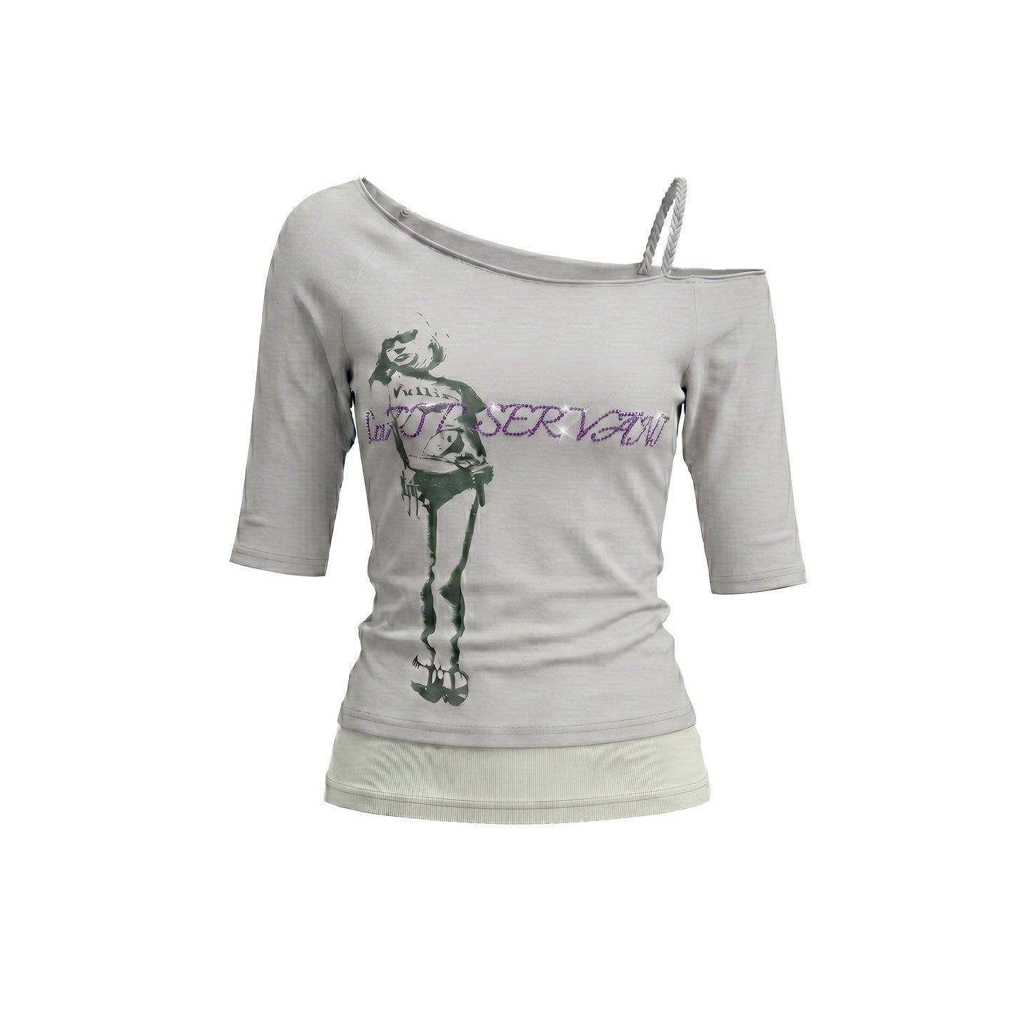 UNIVERSE_Vintage_Print_Asymmetrical_Shoulder_Women's_Cotton_Short_Sleeve_T-shirts_1054076765621_MISSTT