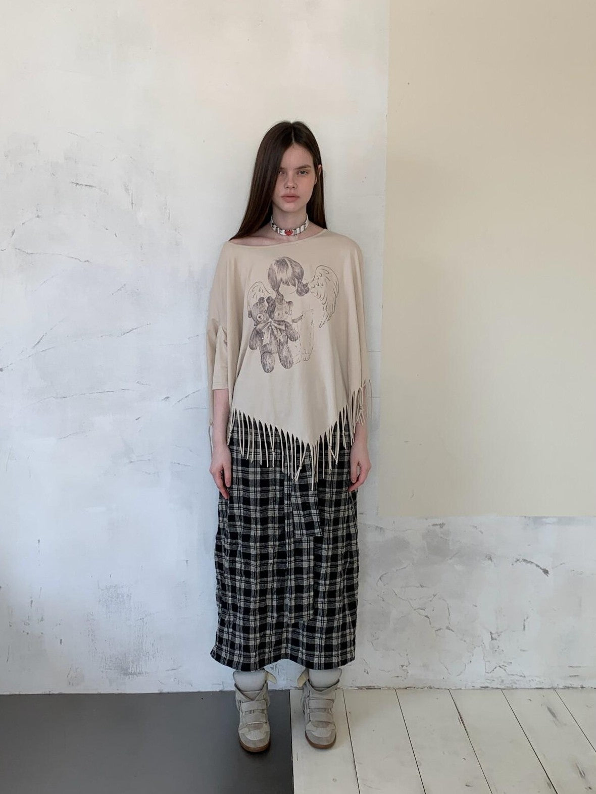 UNIVERSE Washed Denim Flared Tie Waist Vintage Women's Cotton A-line Skirts