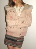 UNIVERSE Washed Hooded Fur Collar Cropped Loose Women's Puffer Jackets