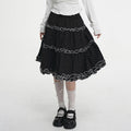 VEEMIX_Black_Polka_Dot_A_Line_Pleated_Ruffle_Women's_Cotton_Blend_Midi_Skirts_1021782960364_MISSTT