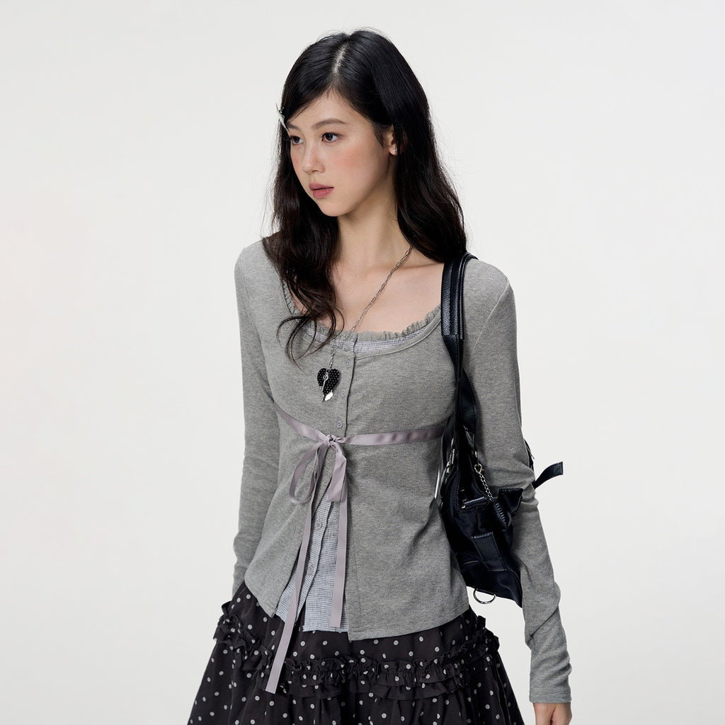 VEEMIX_Bow_Detail_Fake_Two_Piece_Knit_Women's_Long_Sleeve_T-shirts_1074507768256_MISSTT