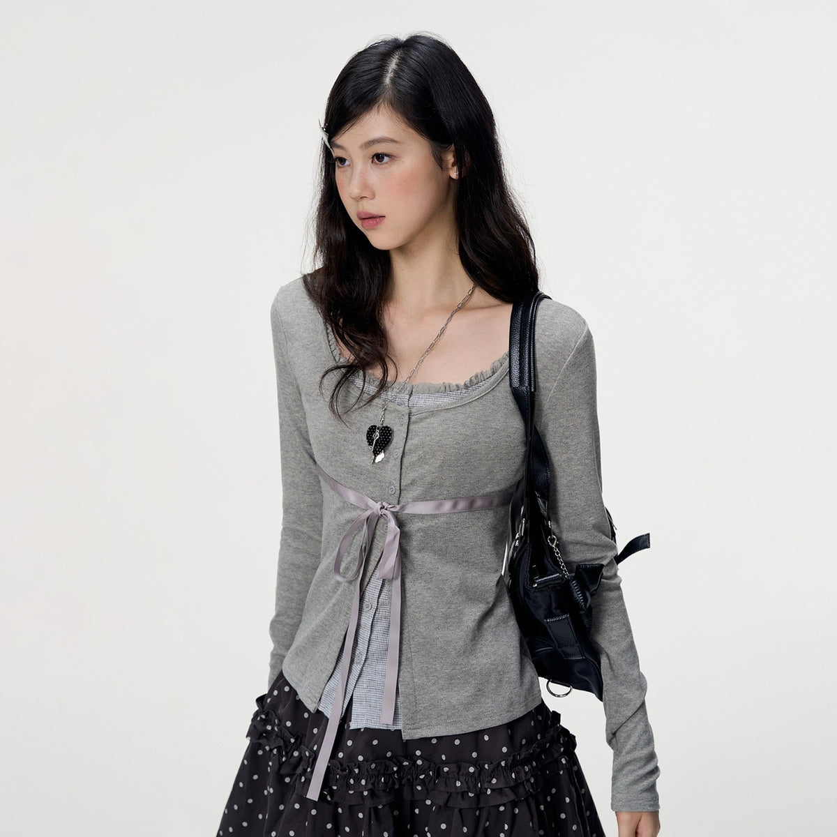 VEEMIX_Bow_Detail_Fake_Two_Piece_Knit_Women's_Long_Sleeve_T-shirts_1074507768256_MISSTT