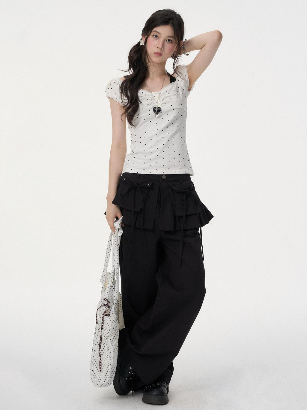 VEEMIX Cargo Pocket Mid Rise Faux Two Piece Wide Leg Women's Cotton Blend Skorts