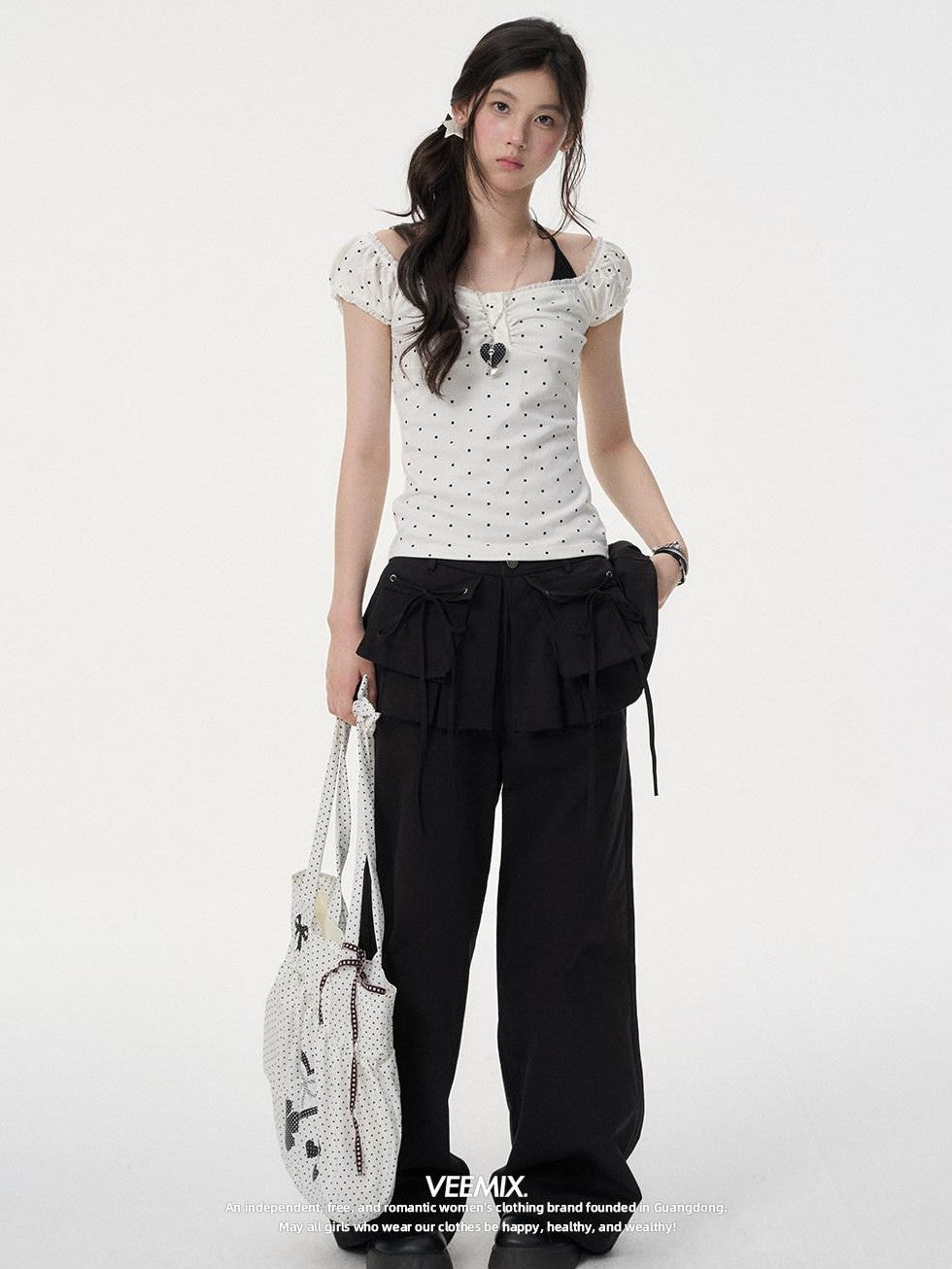VEEMIX Cargo Pocket Mid Rise Faux Two Piece Wide Leg Women's Cotton Blend Skorts