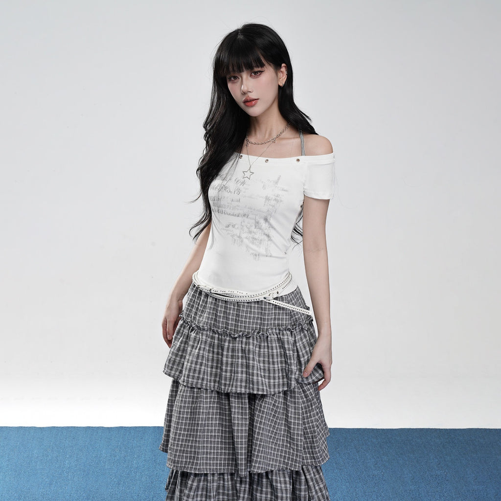 VEEMIX_Cropped_Halter_Layered_Letter_Print_Women's_Tencel_Off-shoulder_T-shirts_1042688519653_MISSTT