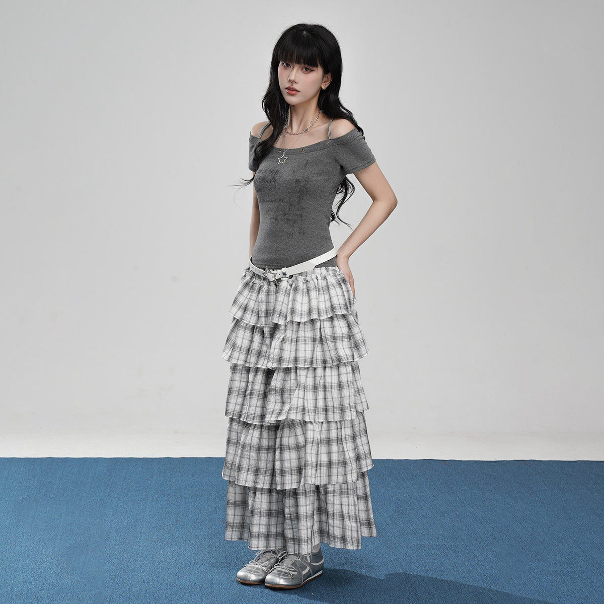 VEEMIX_Cropped_Halter_Layered_Letter_Print_Women's_Tencel_Off-shoulder_T-shirts_1042688519653_MISSTT