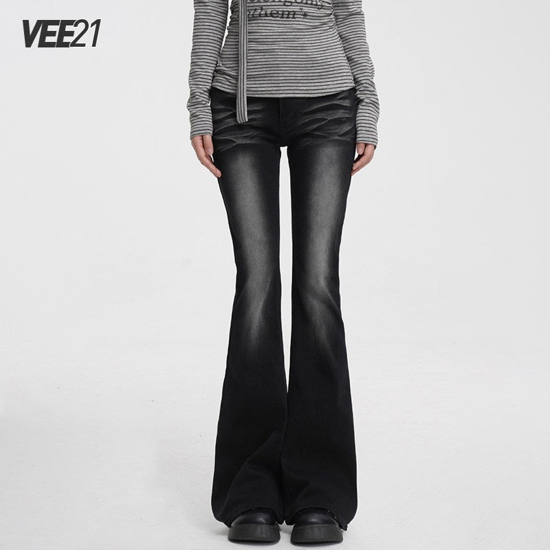 VEEMIX_Dark_Gray_Washed_Low_Rise_Pocket_Button_Fly_Women's_Cotton_Flare_Jeans_982055441632_MISSTT