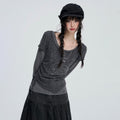 VEEMIX_Gray_Layered_Look_Asymmetric_Drawstring_Women's_Long_Sleeve_T-shirts_1086101820553_MISSTT