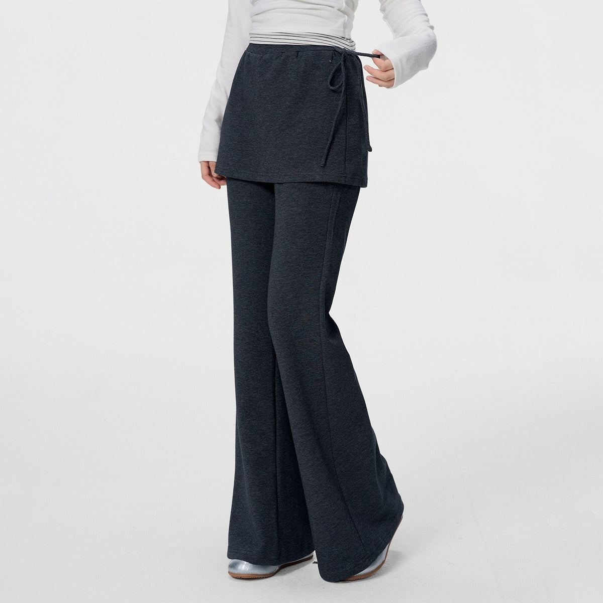 VEEMIX_Gray_Layered_Look_Straight_Leg_Lace_Up_High_Waist_Women's_Sweatpants_1078136148643_MISSTT