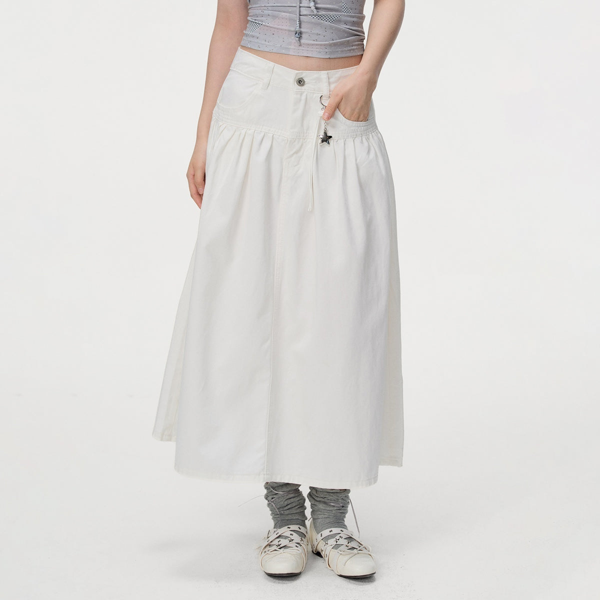 VEEMIX_Grey_Cargo_Utility_Pockets_High_Waist_Women's_Cotton_Loose_Maxi_Skirts_1072432127666_MISSTT
