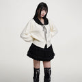 VEEMIX_Heather_Gray_Knit_Sailor_Collar_Bow_Tie_Women's_Acrylic_Button-up_Cardigans_990824732403_MISSTT