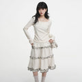 VEEMIX_Light_Apricot_Lace_Splice_Faux_Two_Piece_Women's_Rayon_Long_Sleeve_T-shirts_1015632014384_MISSTT