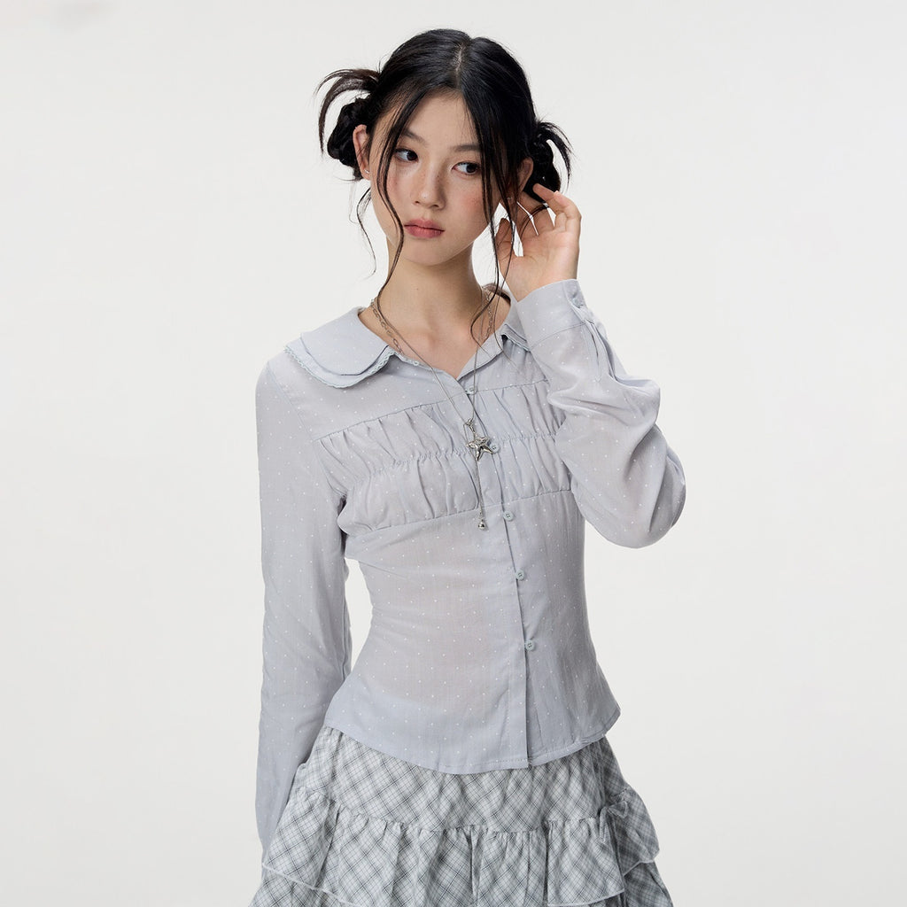 VEEMIX_Light_Blue_Polka_Dot_Doll_Collar_Long_Sleeve_Slim_Fit_Women's_Lyocell_Blouses_1070908015247_MISSTT
