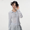 VEEMIX_Light_Blue_Polka_Dot_Doll_Collar_Long_Sleeve_Slim_Fit_Women's_Lyocell_Blouses_1070908015247_MISSTT