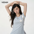 VEEMIX_Light_Blue_Rhinestone_3d_Letter_Women's_Cotton_Short_Sleeve_T-shirts_1056248516269_MISSTT