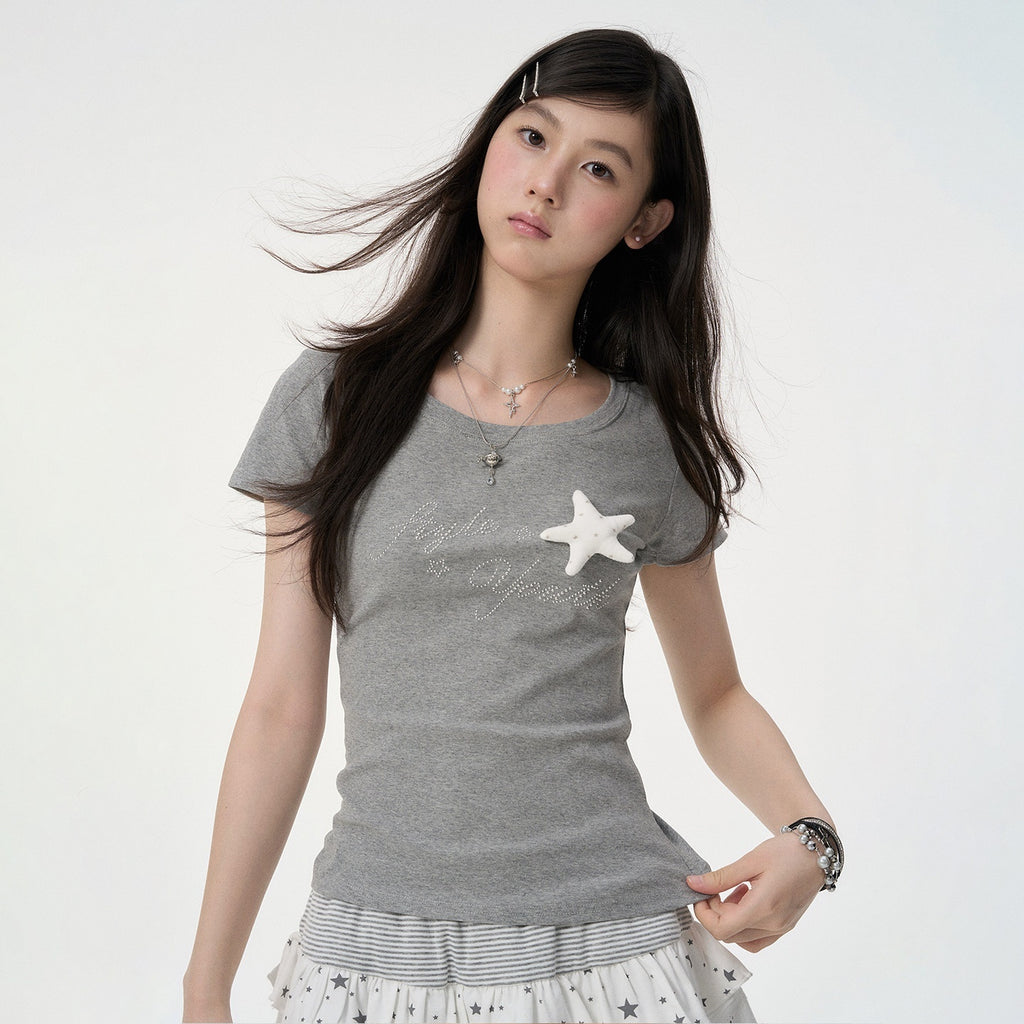 VEEMIX_Light_Blue_Rhinestone_3d_Letter_Women's_Cotton_Short_Sleeve_T-shirts_1056248516269_MISSTT