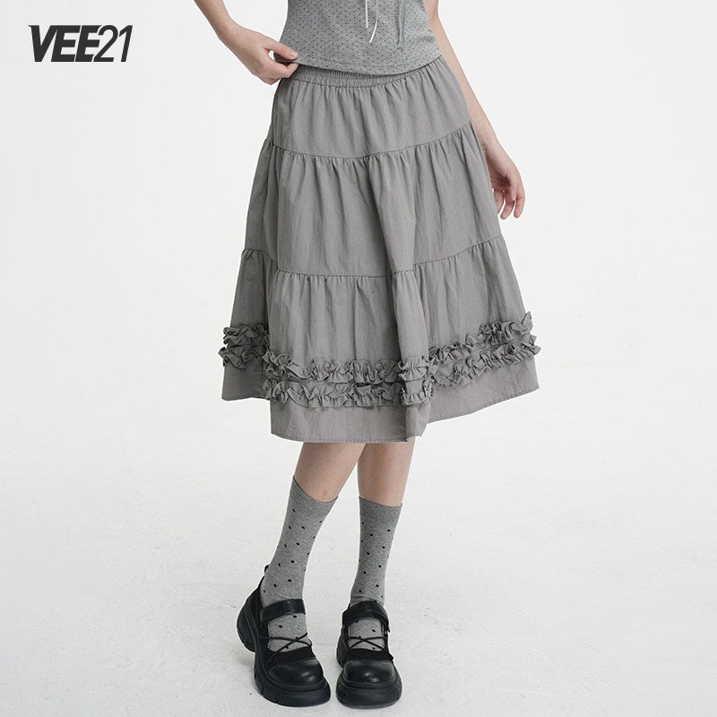 VEEMIX_Light_Gray_A_Line_Ruffle_Edge_Elastic_Waist_Lined_Women's_Midi_Skirts_1021785264821_MISSTT
