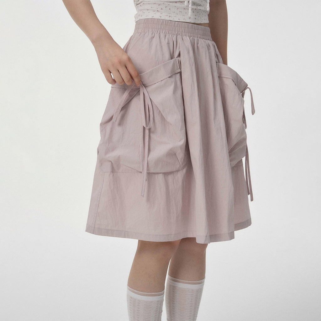 VEEMIX_Light_Gray_Large_Pocket_A_Line_Tie_Women's_Cotton_Nylon_Midi_Skirts_1056364589314_MISSTT