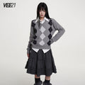 VEEMIX_Light_Heather_Grey_Diamond_Argyle_V-neck_Knitted_Women's_Acrylic_Blend_Sweaters_988061935640_MISSTT